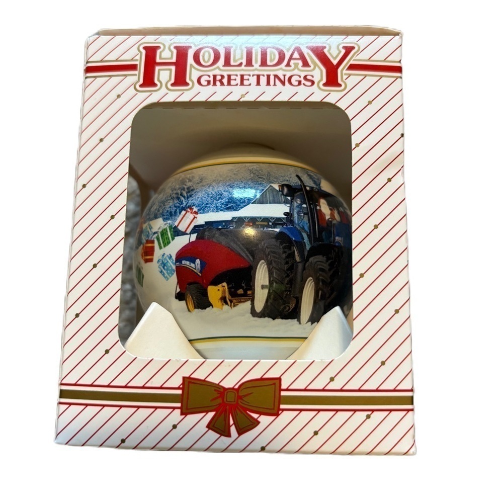Vintage New Holland Ball Ornament NEW Holiday Greetings Tractor Christmas 2012